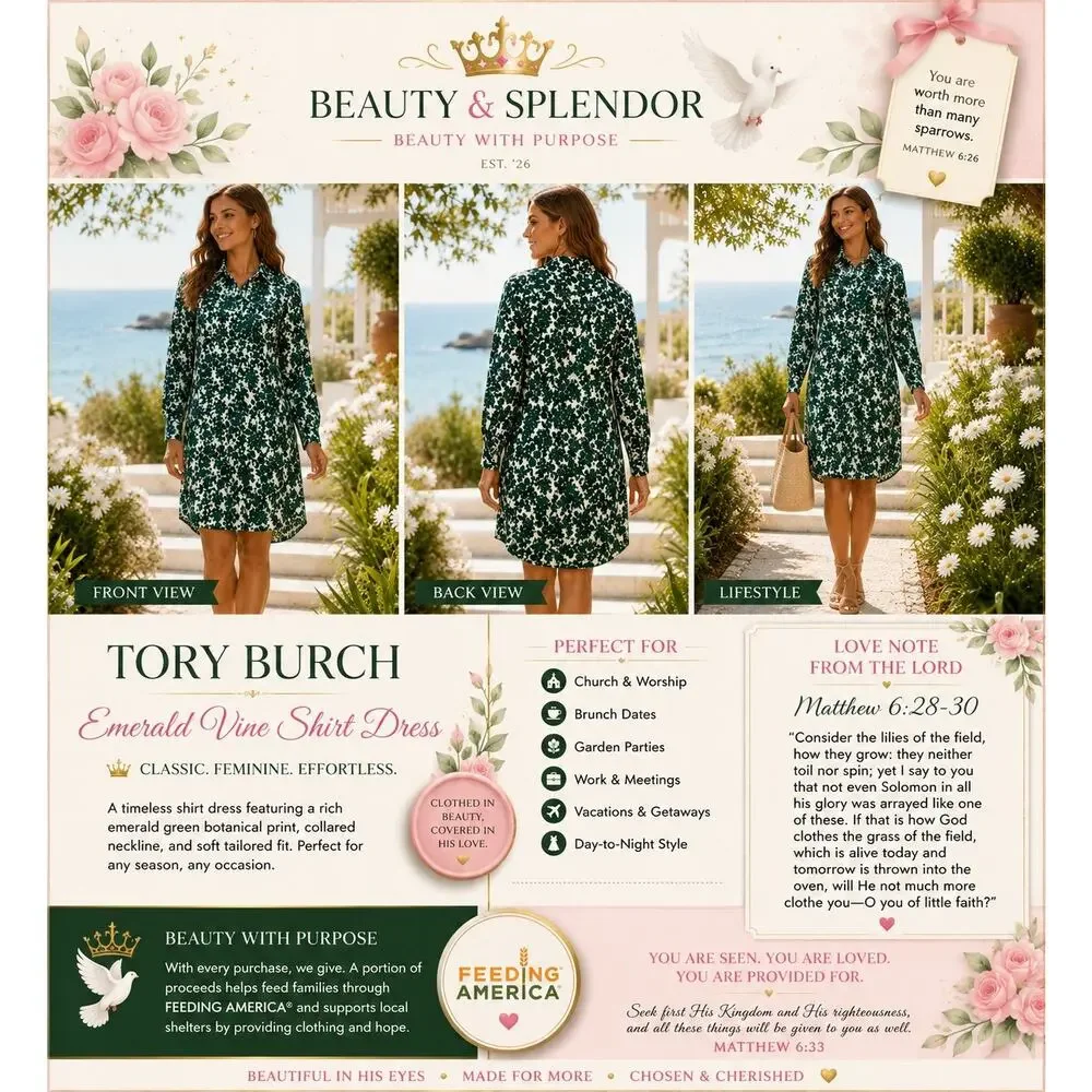 Tory Burch Issy Vine Shirtdress in Green Size 0